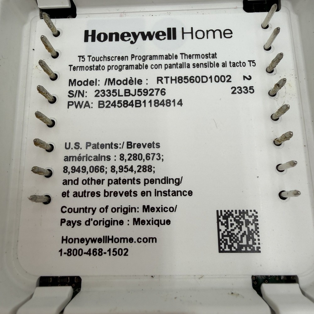 Honeywell 7 Day Programmable Thermostat RTH8560D Tested No Sensor