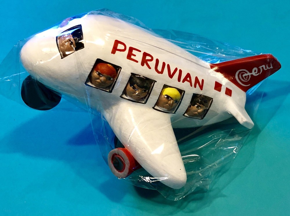 PERUVIAN AIRLINES HAND PAINTED CERAMIC PLANE
