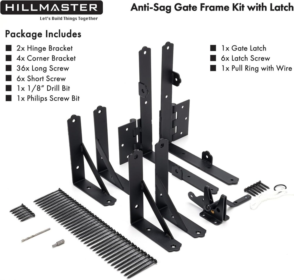 Anti Sag Gate Frame Kit Gate Corner Brace Bracket Heavy Duty Adjustable Gate ...