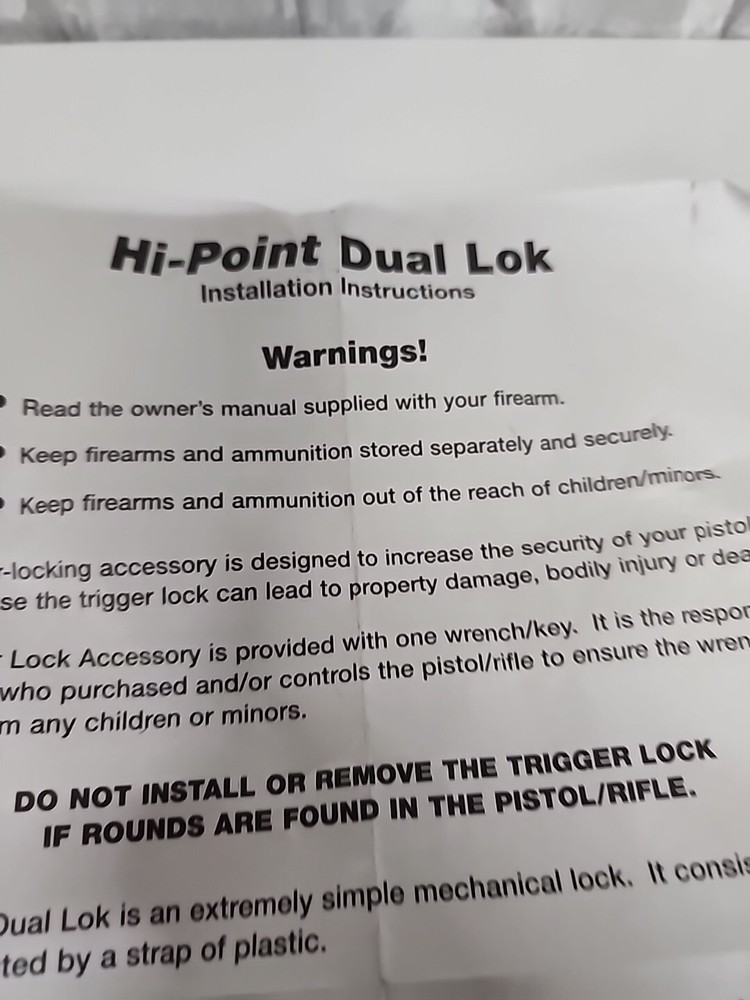 Hi-Point Dual Lok Firearms Trigger Lock