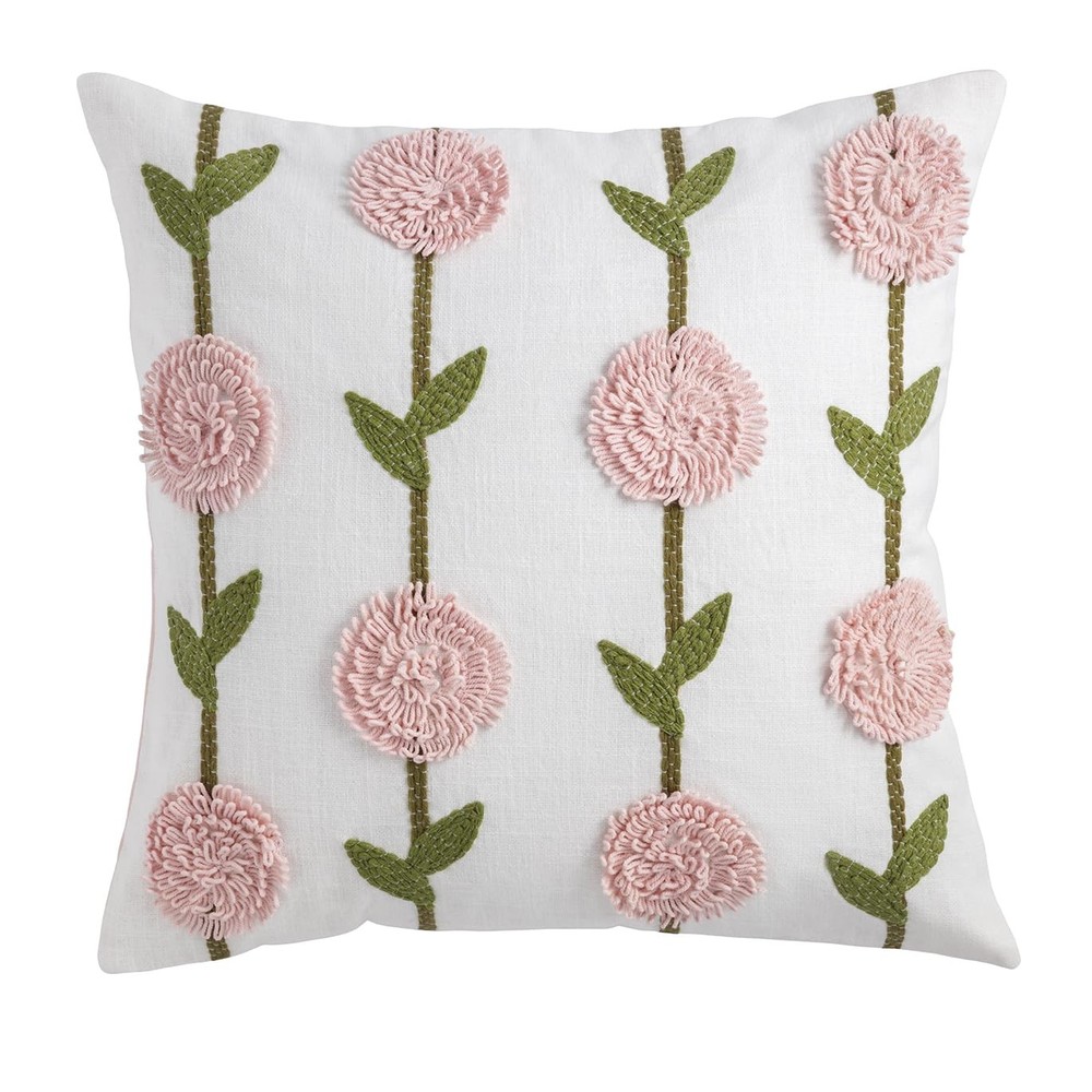 Mud Pie Front Pink Hydrangea Pillow