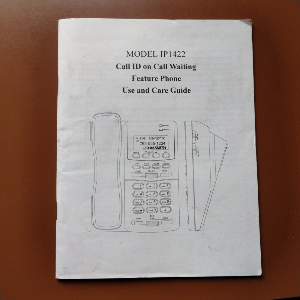 Model IP1422 Call ID On Call Waiting Feature Phone Using Care Guide
