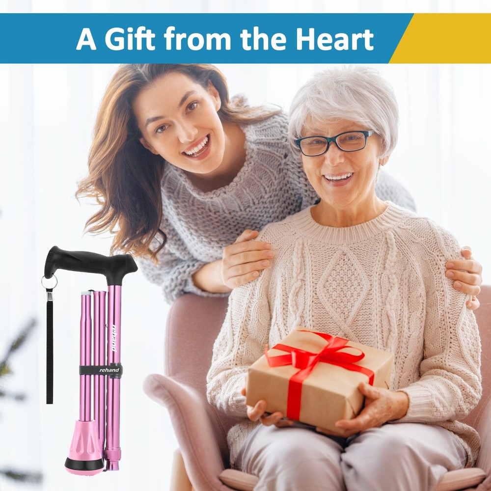 REHAND Foldable Walking Canes,Adjustable Height | Lightweight & Durable | Heavy