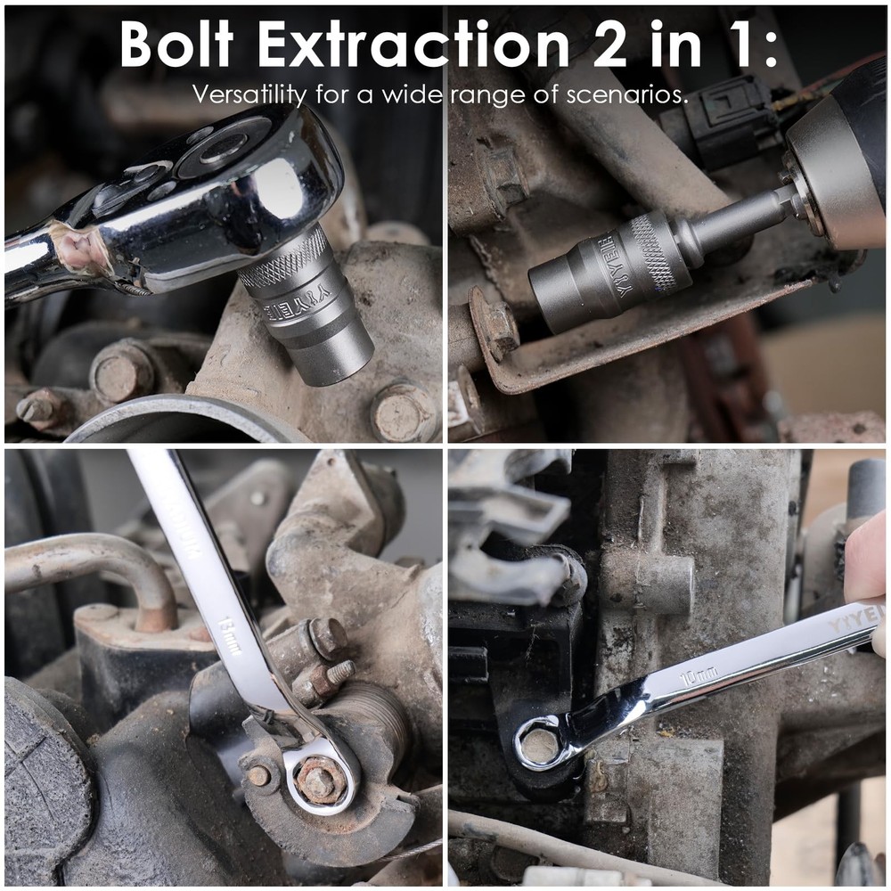 YIYEIE 20Pcs Combo Bolt Extractor Kit, 6-Point Kit