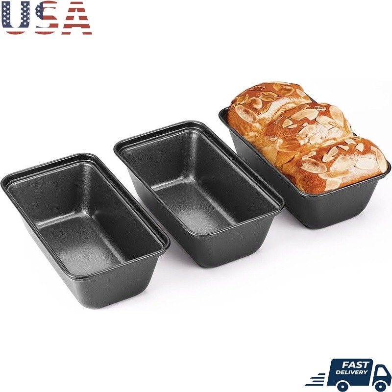Nonstick Bread Loaf Pan Set Baking Durable Carbon Steel Kitchen Bakeware New