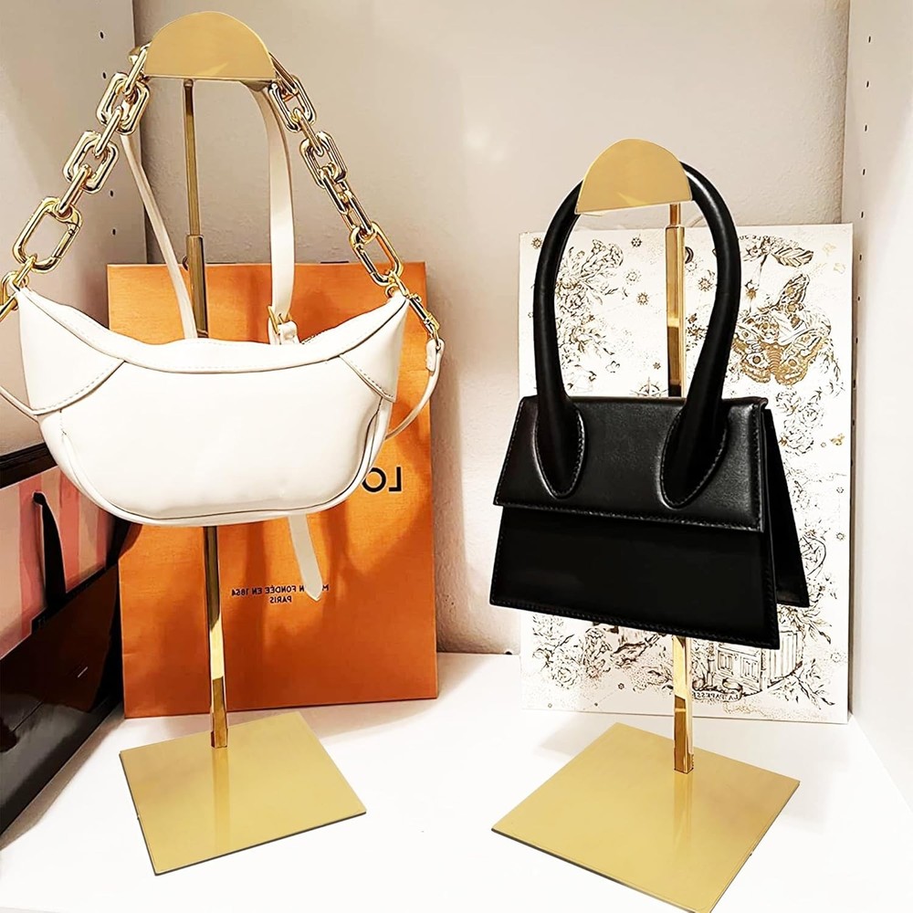 Gold Purse Holder Trio with Adjustable Height