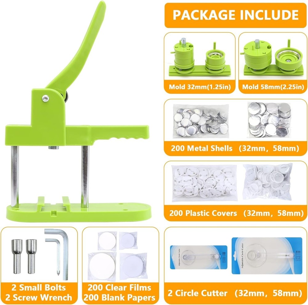 Fun & Functional Button Making Machine for Kids - 200PCS Supplies Included