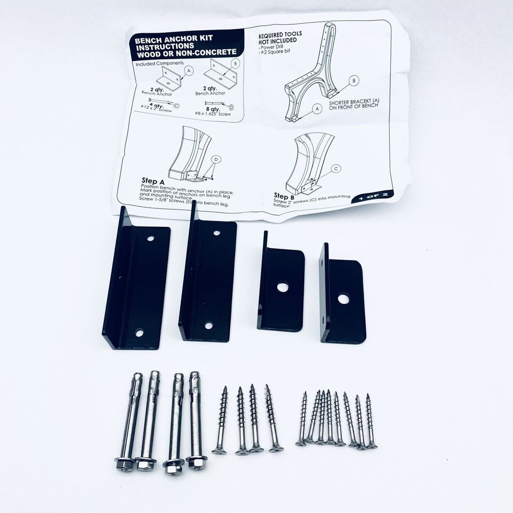 SURFACE MOUNT KIT FOR BENCHES (2) 4.5" & (2) 3" BRACKETS ABC9404