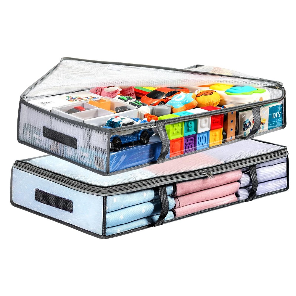 2 Pack Under Bed Storage Containers Closet Storage Organizer Clothes Bins