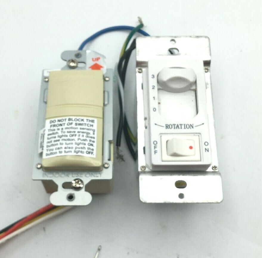 Lot of 4 Convertible Occupancy Sensor, Solid State Fan & Light Control, 2 Outlet