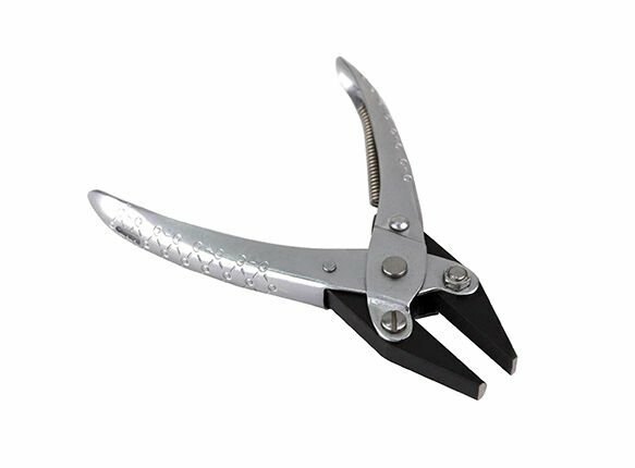 PARALLEL HALF-ROUND FLAT PLIERS WITH SPRING-ACTION COMBO JEWELRY FORMING