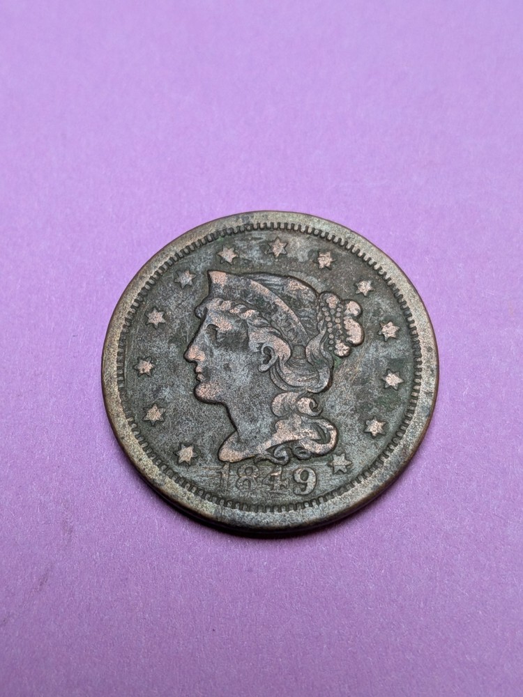 1849 Braided Hair Large Cent