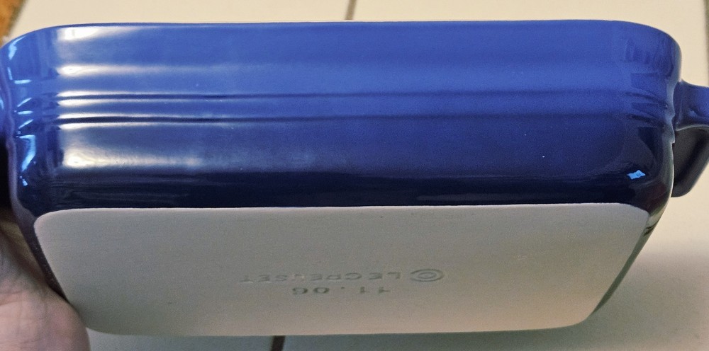 Le Creuset BLUE Rectangular Stoneware Baking Casserole Dish 5"x7" 11-06 11.06