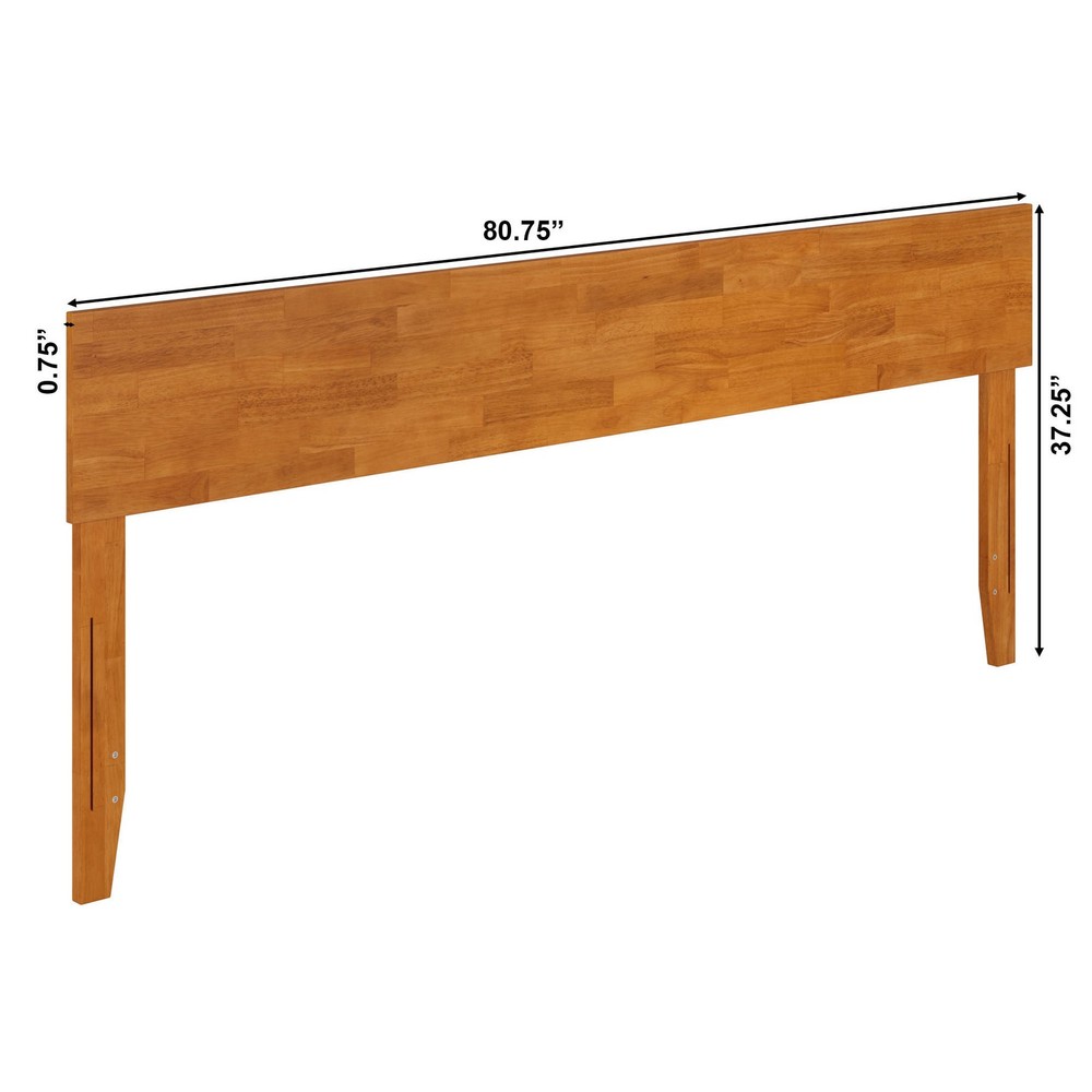 AFI Orlando King Modern Solid Wood Panel Headboard in Light Toffee