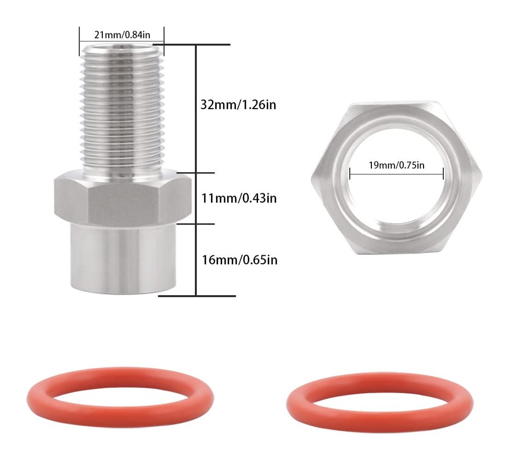 Stainless Steel Home Brew Kettle Weldless Bulkhead,1/2" MPT X 1/2" FPT Bulkhe...