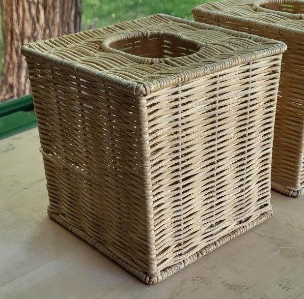 Wicker Square Tissue Box Holder
