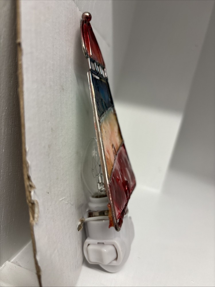Stained Glass Lighthouse Plug in Night Light on/off switch