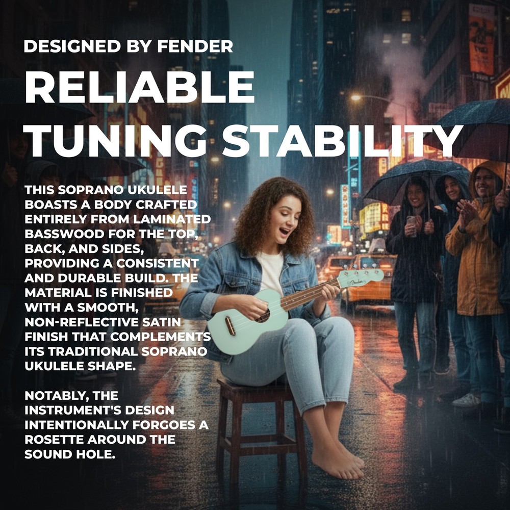 Fender Venice Soprano Ukulele - Surf Green
