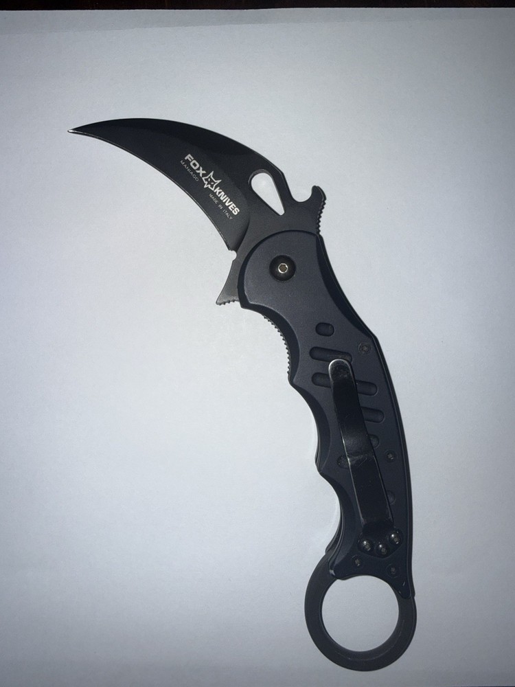 FOX 478 BLACK ALUMINUM FOLDING KARAMBIT (Used)