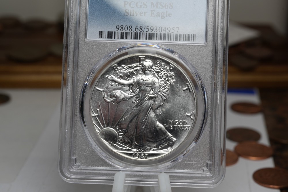 1987 American Eagle 1 oz Silver Dollar PCGS MS 68 Certified