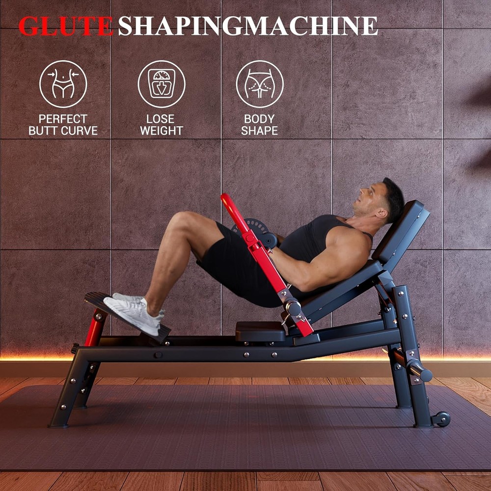 900LBS Capacity Hip Thrust Machine - Plate Loaded Glute Bridge