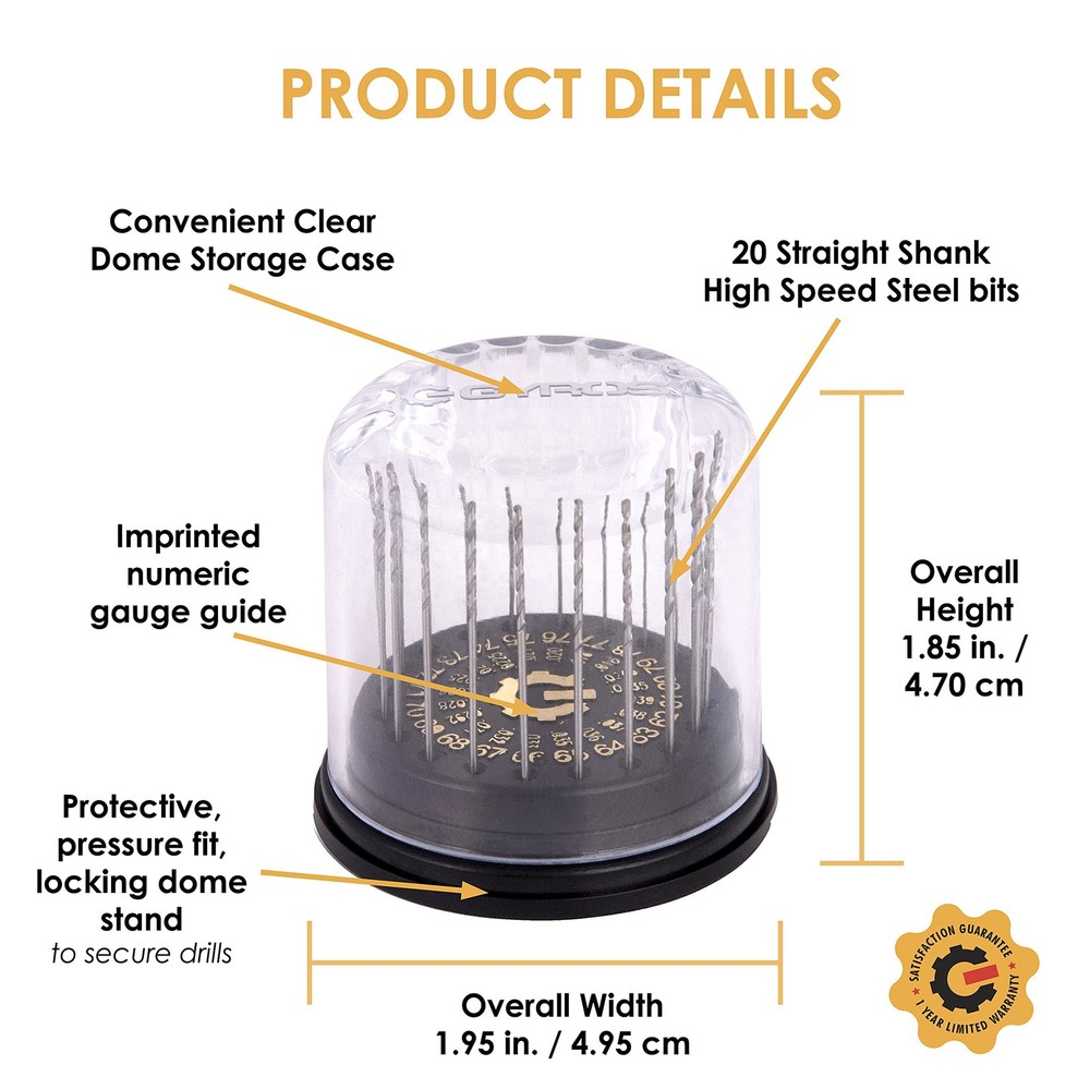 20-Piece HSS Micro Drill Bit Set with Precision Storage Case