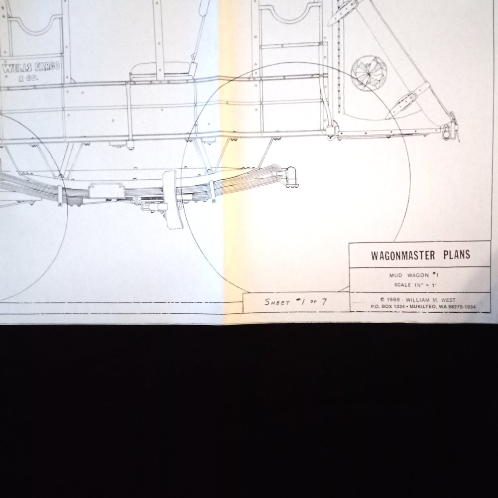 Mud Wagon pw307 Wagonmaster Plans 24" x 36", 1/8th scale, 7 Sheets