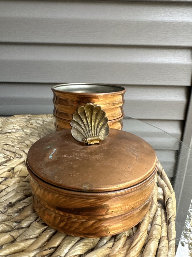 Chase Copper Three-Tray Box with Lid Shell Handle