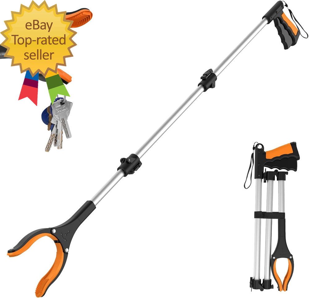 43" Extra Long Grabber Tool, Foldable Grabbers for Elderly Grab It Reaching Tool