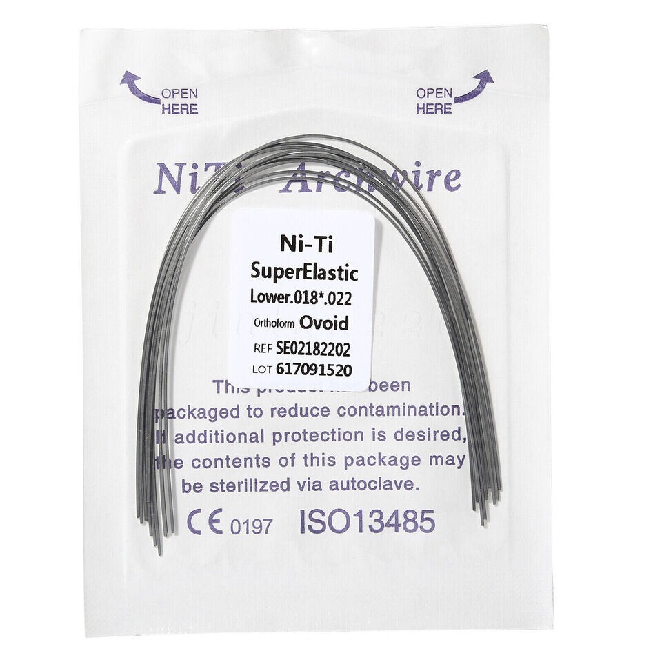 10 Pack Orthodontic Dental Super Elastic Rectangular Niti Arch Wires 18*22 Lower