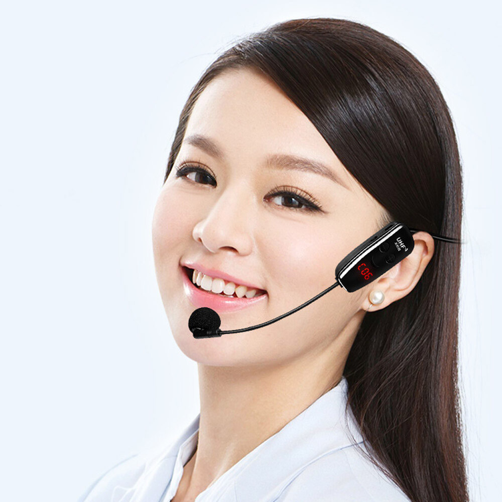 165FT Range UHF Wireless Microphone Headset Mic System+Digital Screen Speech US