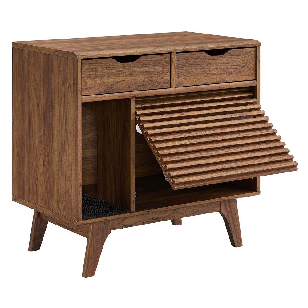 Modway Render Cat Cabinet in Walnut
