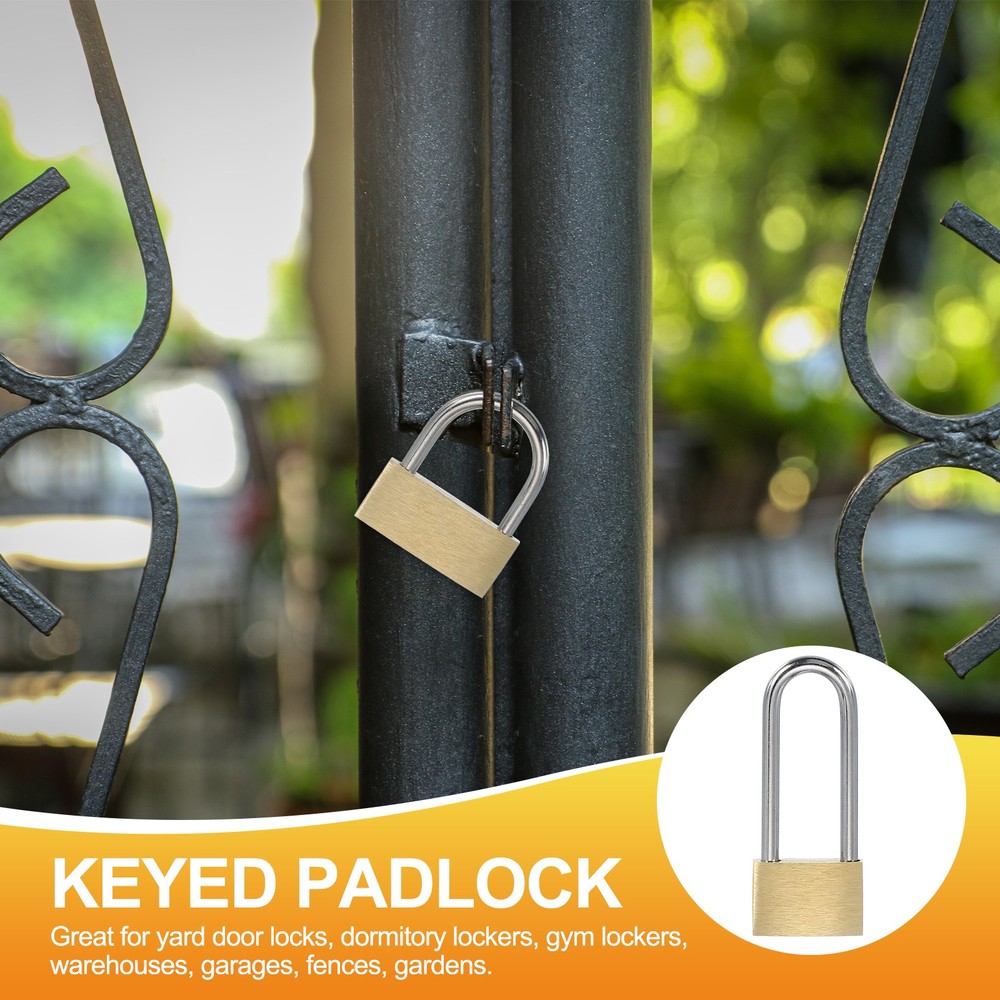 2 x Solid Brass Padlocks 2" L Shackle Lock with 2 Keys