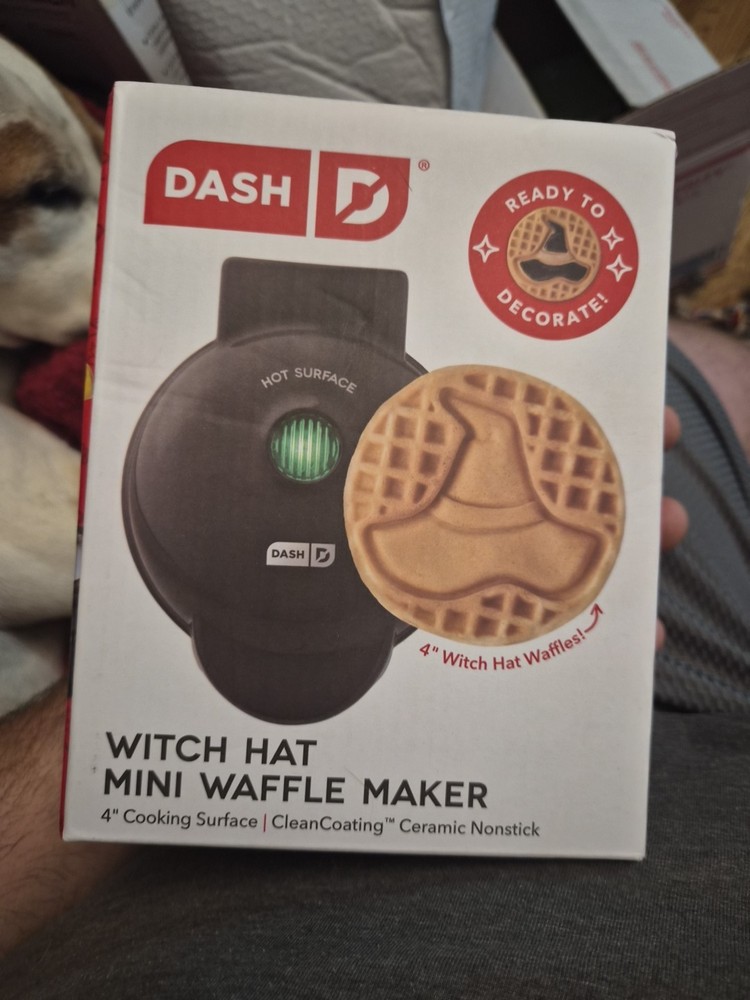 New Dash Witch Hat Mini Waffle Maker 4" Cooking Surface Ceramic Nonstick