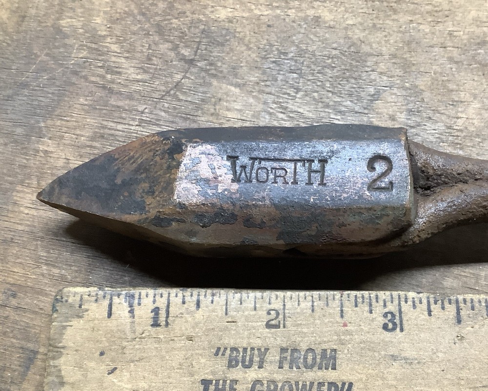 Vintage Worth #2 Copper Soldering Tip, Wood Handle