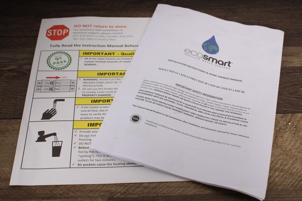 EcoSmart ECO 18 18kW 240V Tankless Electric Water Heater 3.5 GPM Open Box