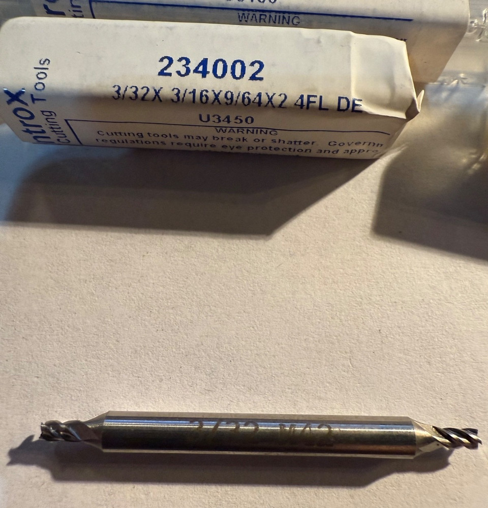 Controx Cobalt 3/32 4Fl DE Endmill #234002