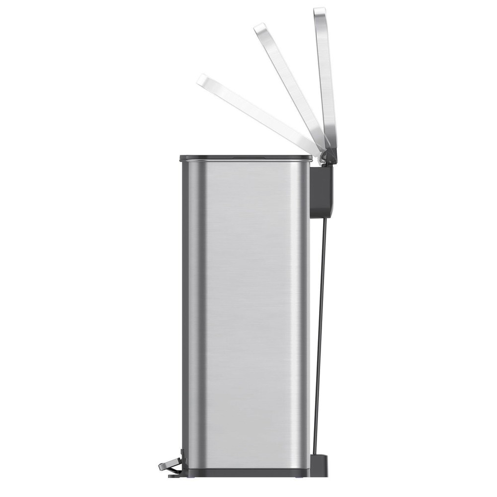 13.2 Gal Rectangular Step On Trash Garbage Can Durable Stainless Steel Kitchen