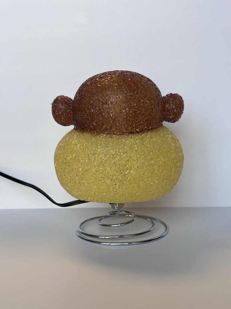 Vintage Monkey Sparkle Lamp Melted Plastic Popcorn Night Light Spring Base Y2K
