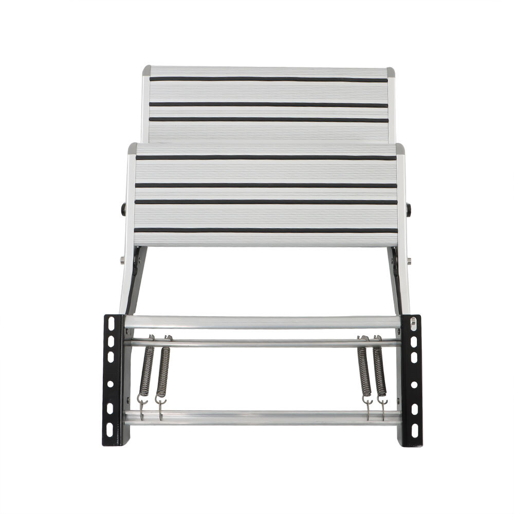 LABLT Two Step Camper Platform Steps Stair Manual Pull Out Retractable Anti-Slip