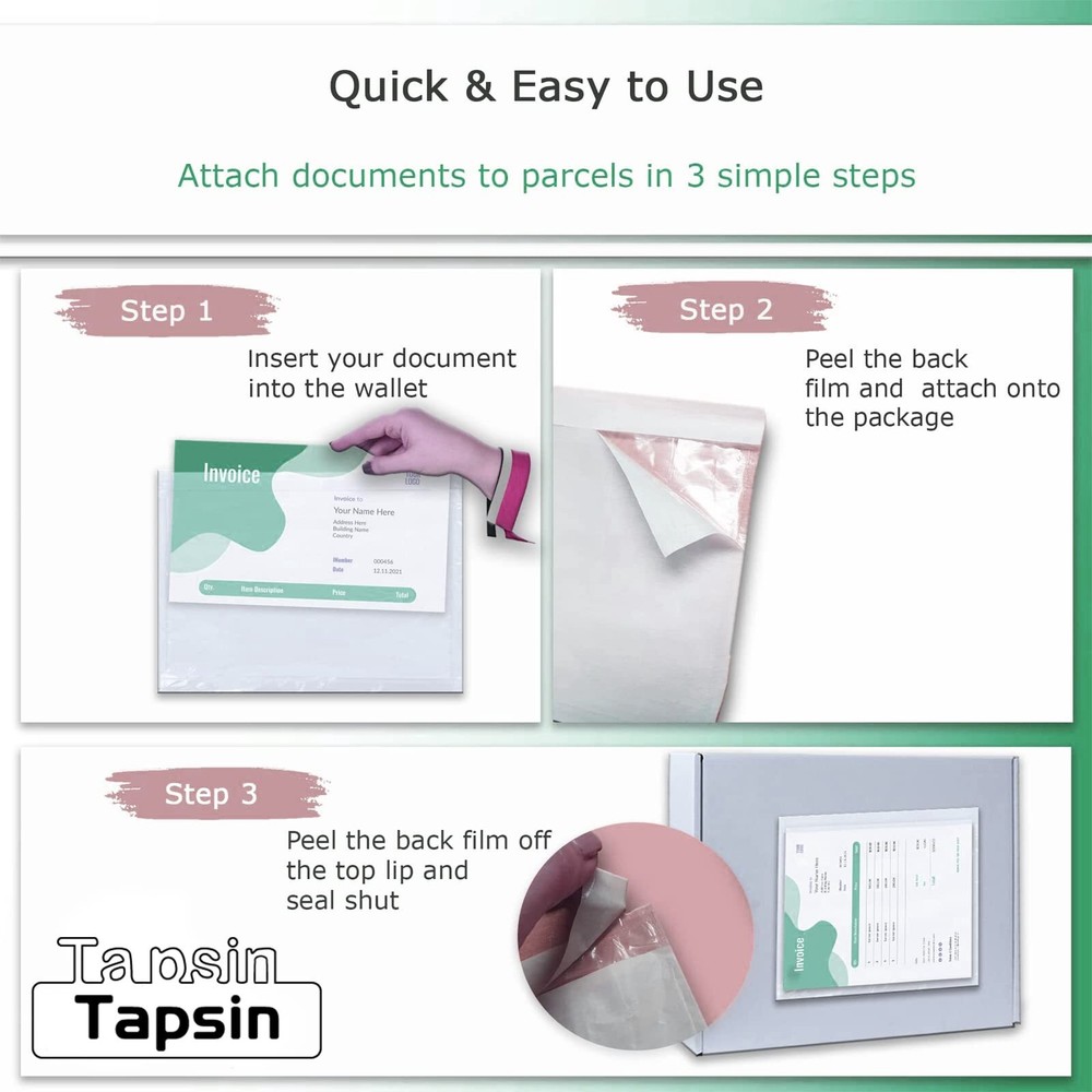 Packing List Pouches Shipping Label Envelopes Clear Adhesive Top Loading Pack...