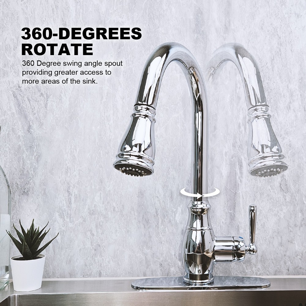 RELIAFLO Pull Down Kitchen Faucet in Polished Chrome - D11018-01