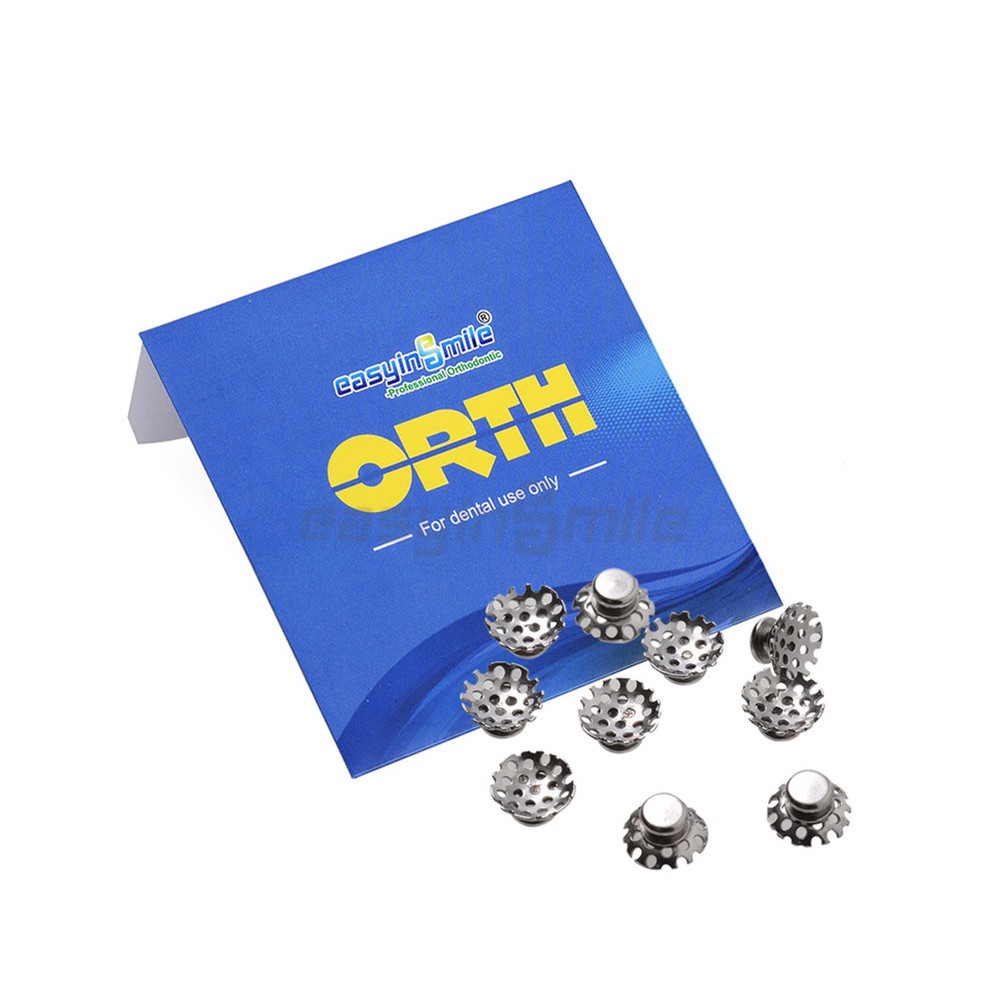 10PCS Dental Orthodontic Lingual Buttons Bondable round/rectangular Mesh Base
