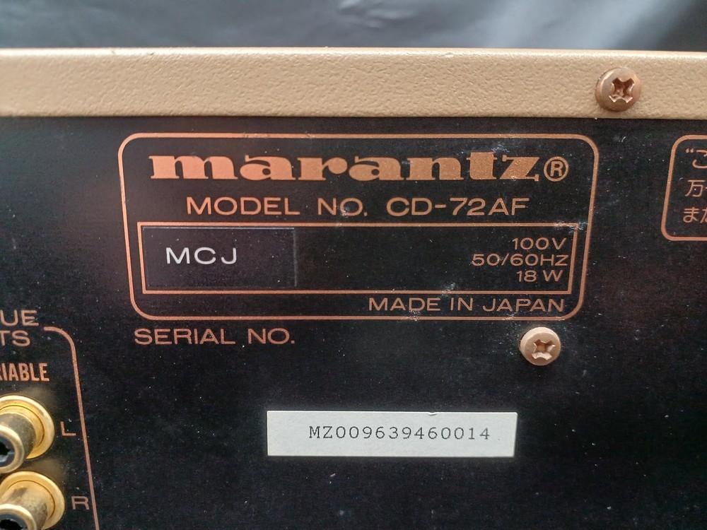 MARANTZ CD-72AF CD player Junk #BE10914