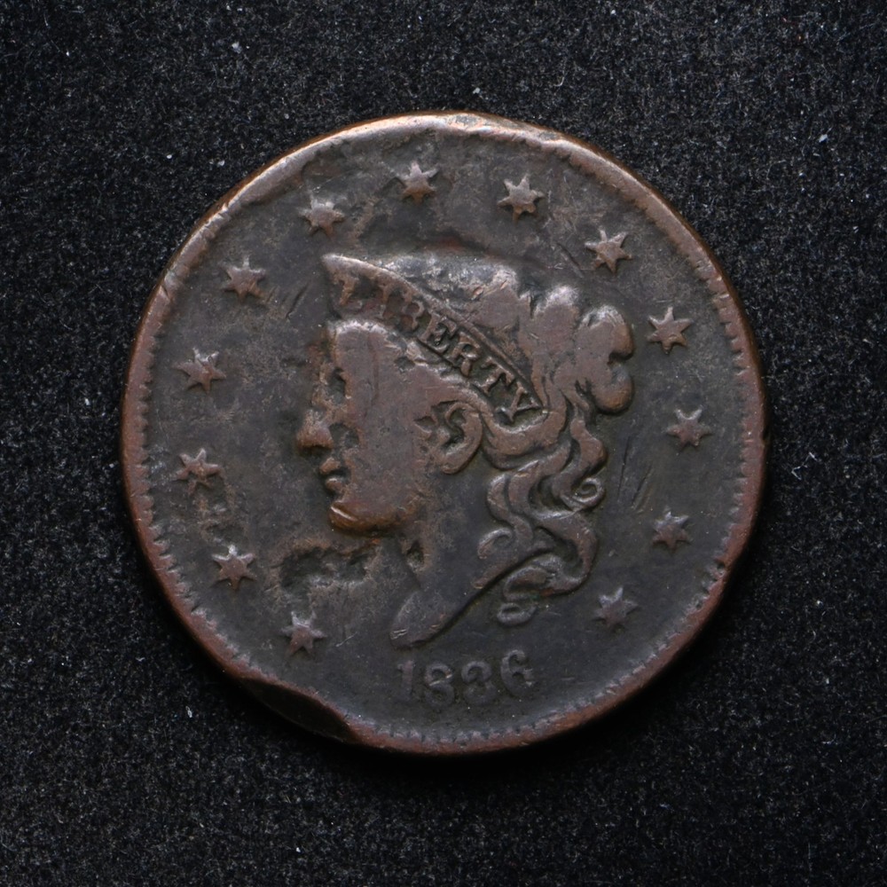 1836 Liberty Head Large Cent Damaged (bb19068)