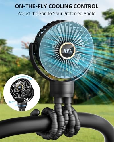 BUYWOO PORTABLE STROLLER FAN SMALL BATTERY - BLACK
