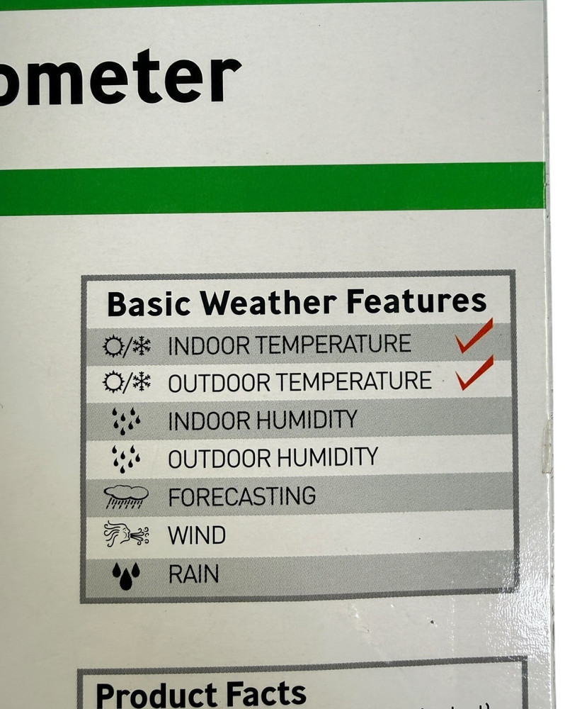 AcuRite Wireless Indoor Outdoor Digital Temperature Thermometer Clock & Memory