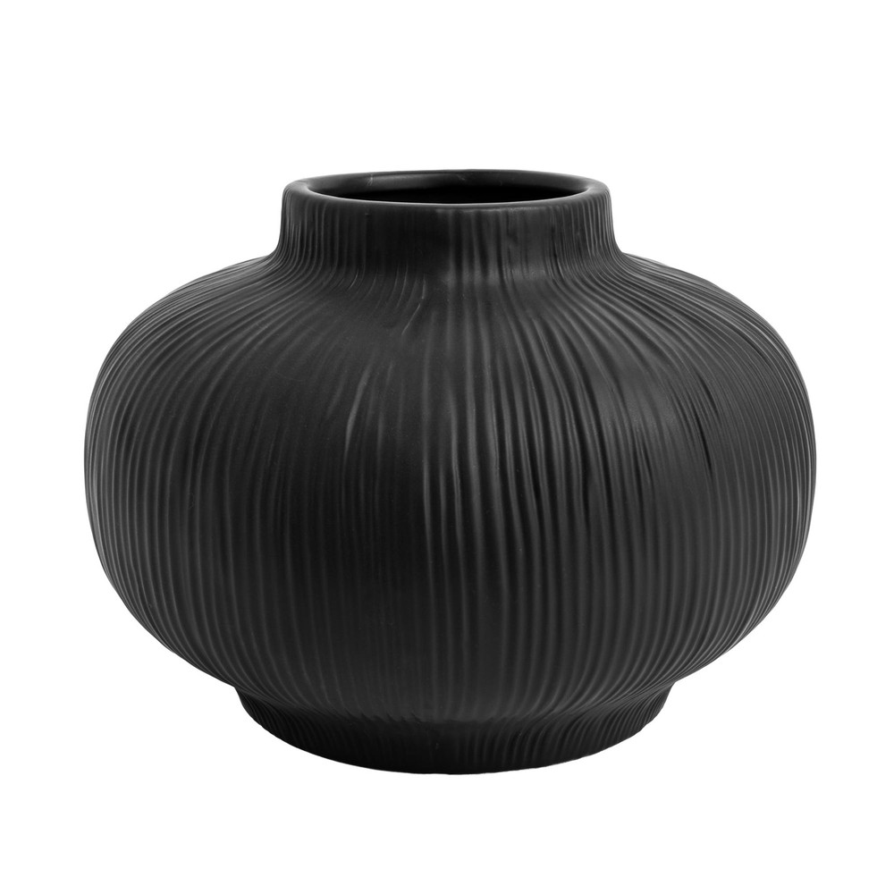 Soft Curve Black Ceramic Decorative Vase 6