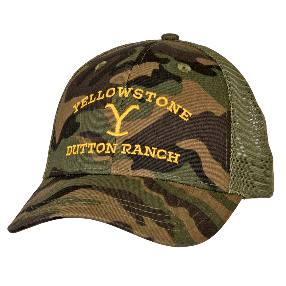 Yellowstone Dutton Ranch Camo Adjustable Trucker Hat Multi-Color