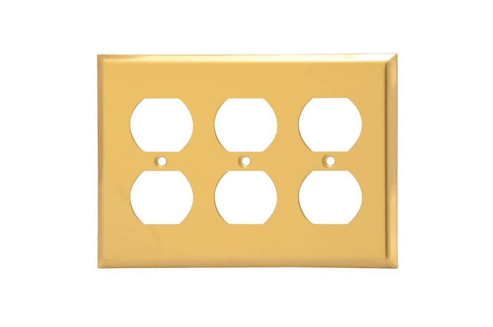 Switchplate Brushed Solid Brass Triple Outlet | Renovator's Supply